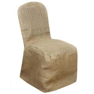 Natural 100% Jute Burlap Banquet and Reusable Rustic 300 Chair Covers